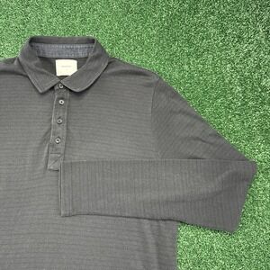 Billy‎ Reid Polo Men's Long Sleeve Shirt Size Large Blue Stretch